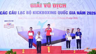 Kickboxing Lào Cai giành 3 huy chương Vàng tại Giải Vô địch câu lạc bộ quốc gia năm 2026