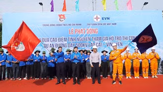 Phát động đợt thi đua cao điểm tình nguyện tham gia hỗ trợ thi công Dự án đường dây 500kV Lào Cai – Vĩnh Yên