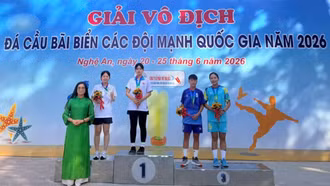 Lào Cai giành 1 huy chương Vàng tại Giải Vô địch đá cầu bãi biển các đội mạnh quốc gia năm 2026