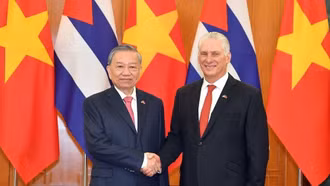 Tổng Bí thư Tô Lâm hội đàm với Bí thư thứ nhất, Chủ tịch nước Cộng hòa Cuba Miguel Díaz-Canel Bermúdez