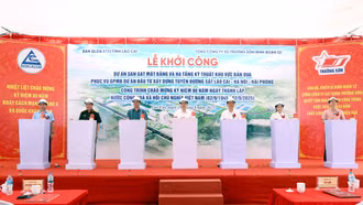 Khởi công dự án phục vụ giải phóng mặt bằng xây dựng đường sắt Lào Cai - Hà Nội - Hải Phòng