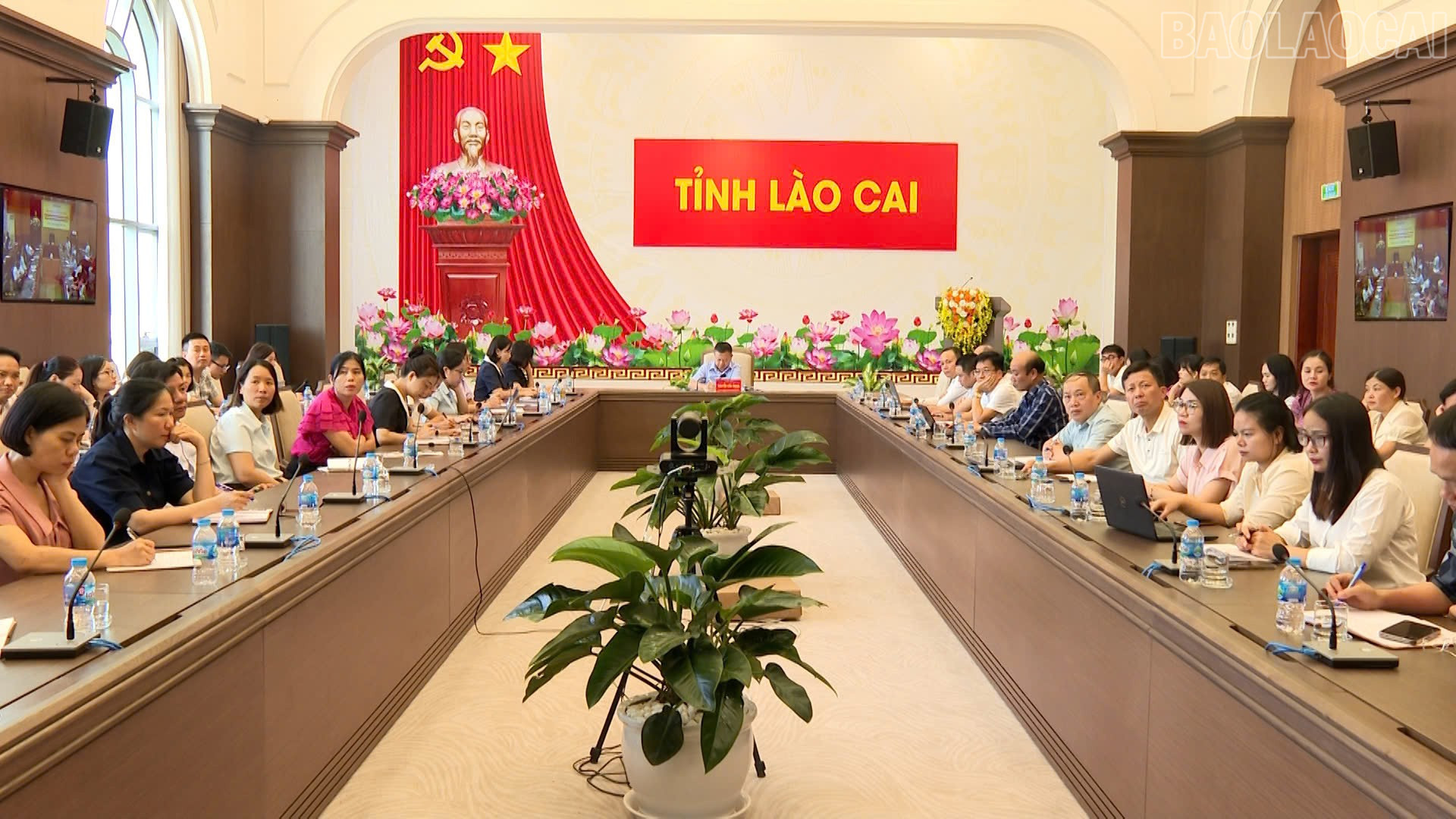 Quang cảnh hội nghị tại điểm cầu tỉnh Lào Cai. baolaocai-tr_z6888941620291-a5341247b85c7d926b703e5520f95a35.jpg