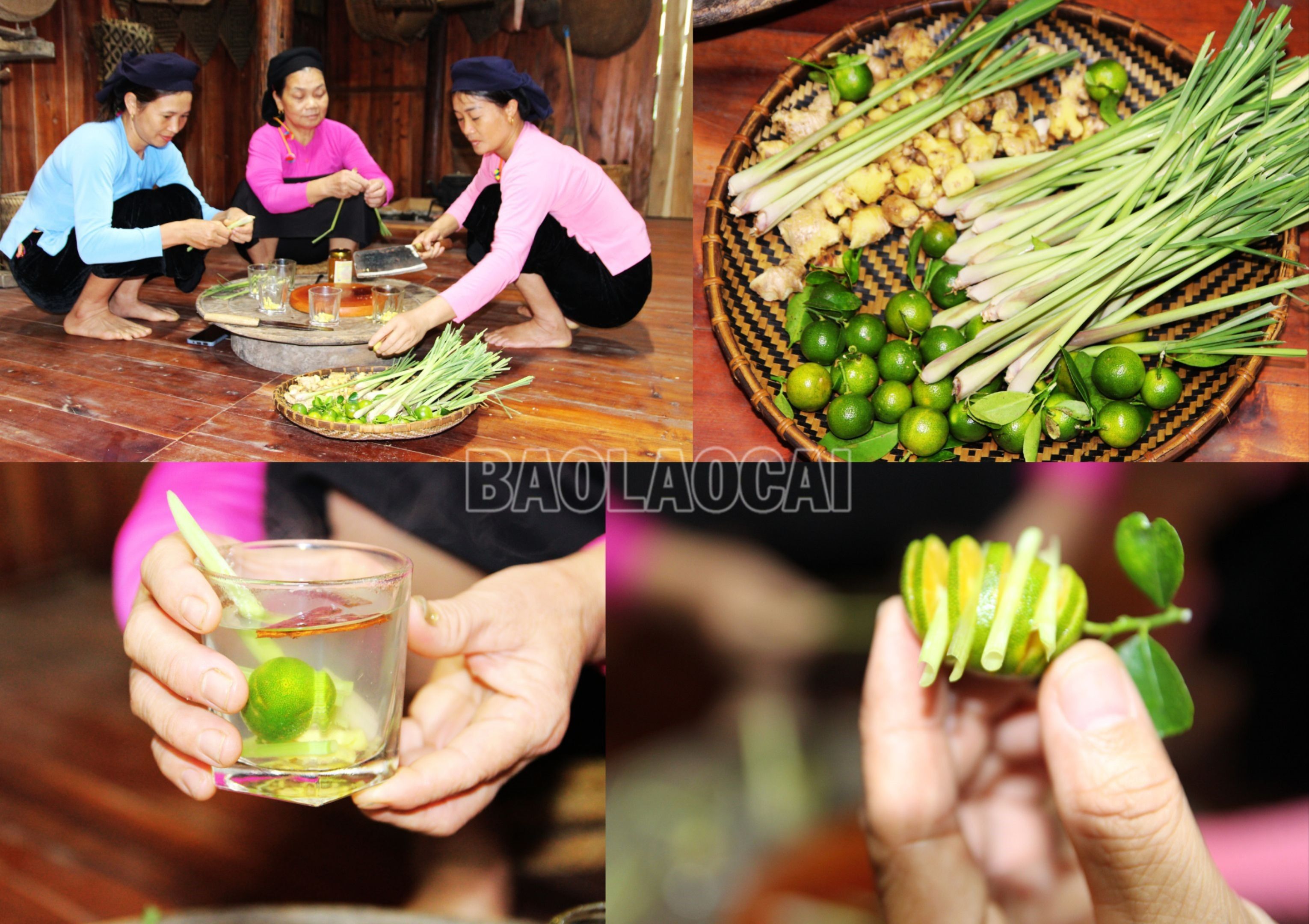 Bên cạnh các món ăn truyền thống, đồng bào Tày ngày nay đã biết chế biến các loại nước uống từ nguyên liệu có sẵn trong vườn nhà như nước quất, sả, gừng pha mật ong. 11.jpg