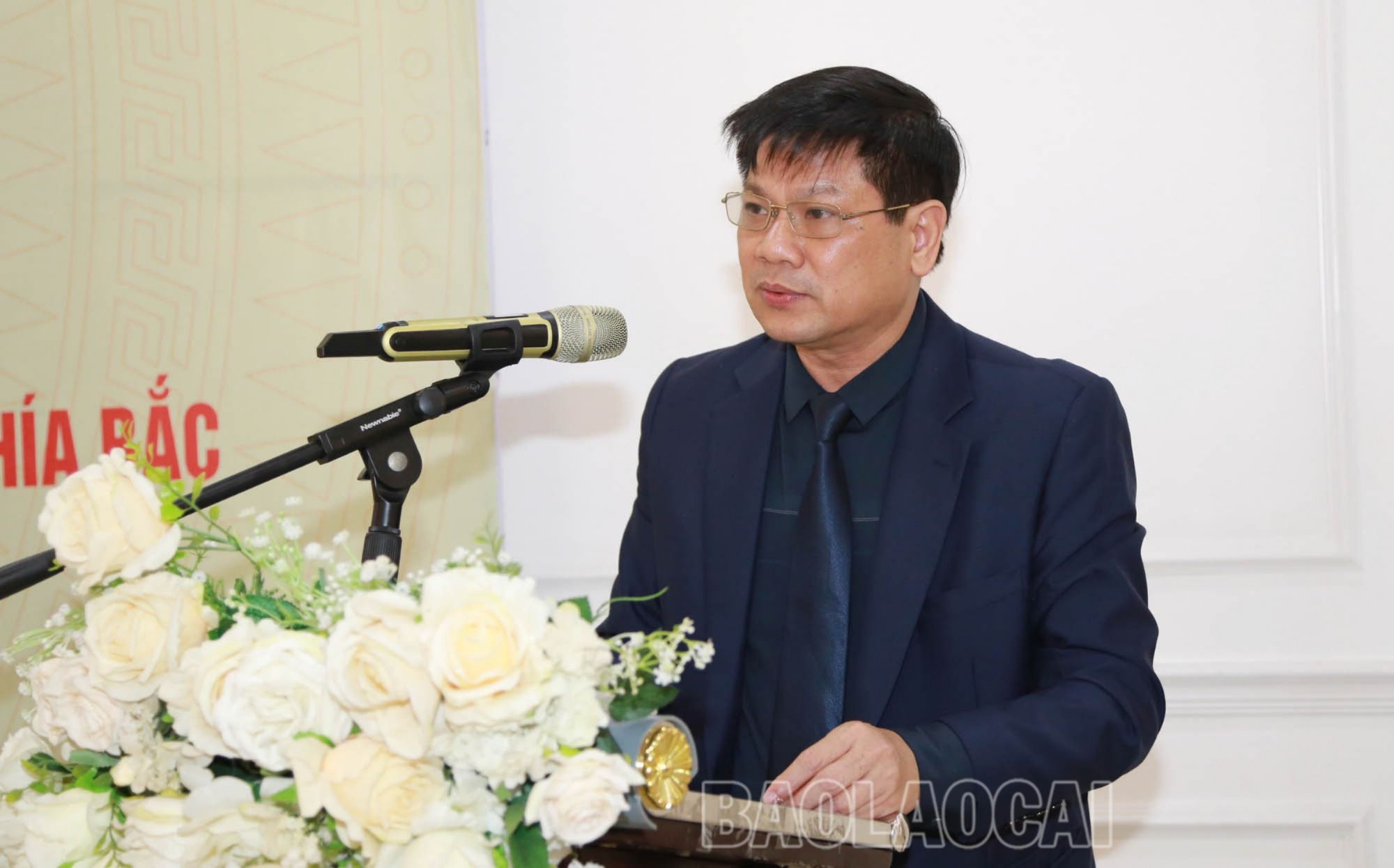 Giám đốc Sở Tư pháp tỉnh Lào Cai Lê Ngọc Quỳnh phát biểu tại hội nghị. img-2330-3080-4757.jpg