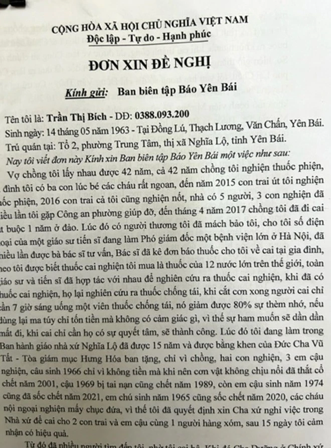 Nghĩa Lộ: Việc tổ chức cai nghiện của bà Trần Thị Bích là không phép, cần phải xử lý ảnh 1