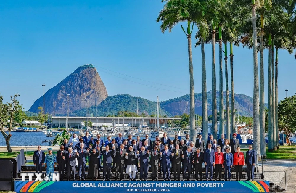 Các nhà lãnh đạo chụp ảnh chung tại Hội nghị thượng đỉnh G20 ở Rio De Janeiro, Brazil.