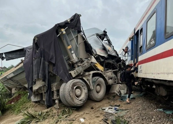 Hiện trường một vụ TNGT đường sắt.