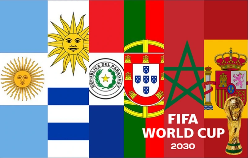 World Cup 2030 sẽ được tổ chức trên 6 quốc gia là Uruguay, Argentina, Paraguay, Bồ Đào Nha, Tây Ban Nha và Morocco.