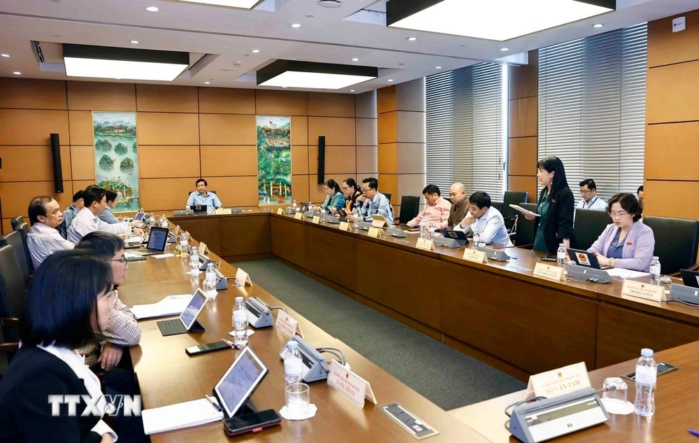 Đoàn đại biểu Quốc hội các tỉnh Điện Biên, Vĩnh Long, Kon Tum và thành phố Cần Thơ thảo luận ở tổ.