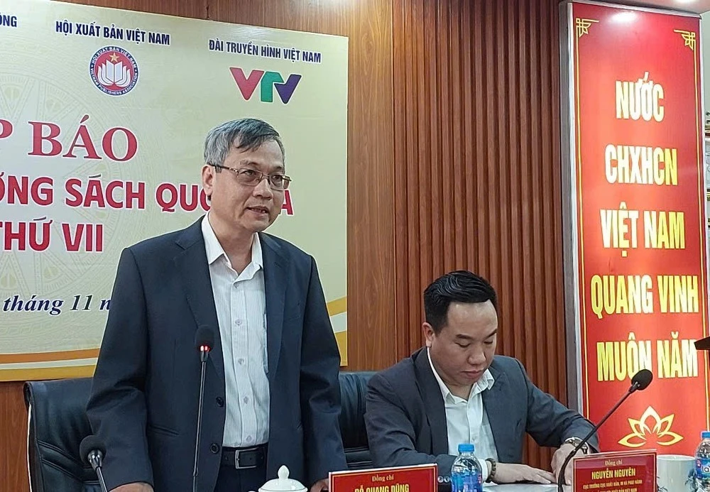 Ông Đỗ Quang Dũng, Phó Chủ tịch chuyên trách Hội Xuất bản Việt Nam, Phó Chủ tịch Hội đồng Giải thưởng Sách Quốc gia phát biểu.