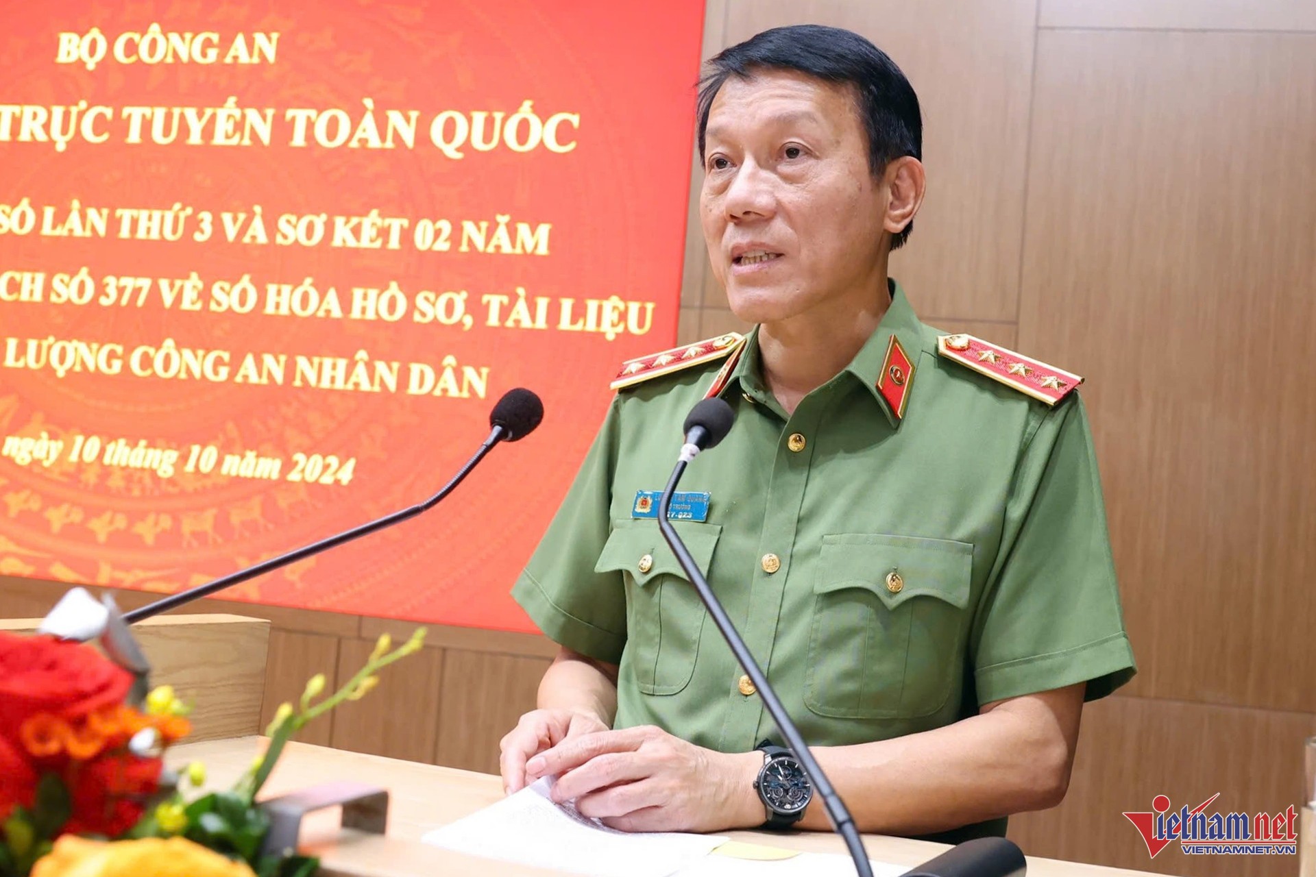 Thượng tướng Lương Tam Quang, Bộ trưởng Bộ Công an phát biểu chỉ đạo hội nghị. 2-2671.jpg