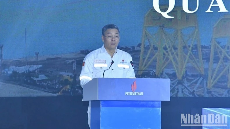 Tổng giám đốc PTSC Lê Mạnh Cường phát biểu ý kiến tại sự kiện.