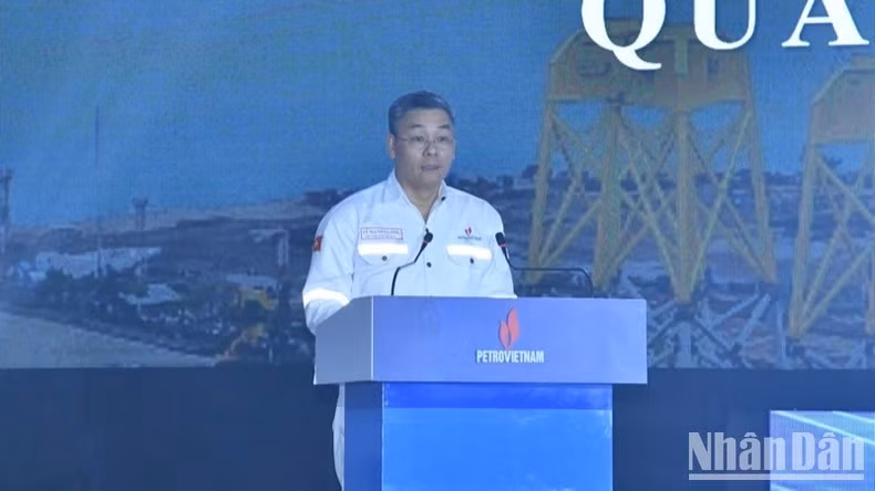 Tổng giám đốc PTSC Lê Mạnh Cường phát biểu ý kiến tại sự kiện.