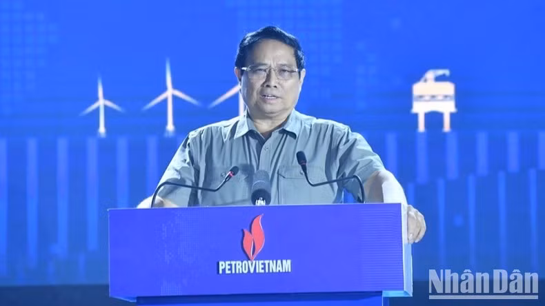 Thủ tướng Phạm Minh Chính phát biểu ý kiến tại chuỗi các sự kiện dầu khí và điện gió ngoài khơi.