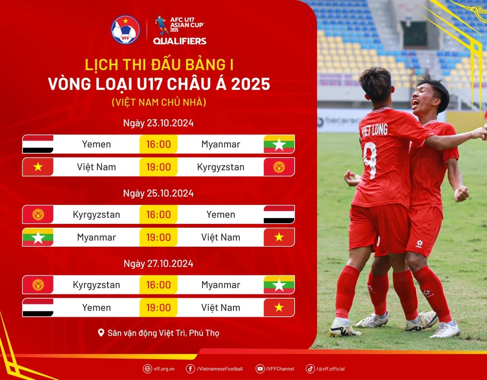Lịch thi đấu của Đội tuyển U17 Việt Nam.