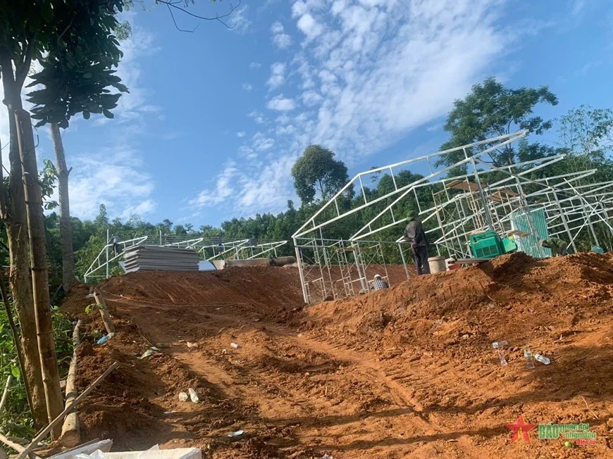 Những ngôi nhà nhanh chóng thành hình.