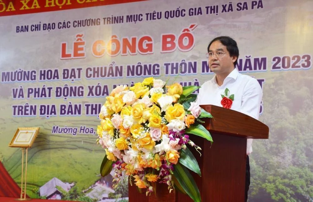 Chủ tịch Ủy ban Nhân dân tỉnh Trịnh Xuân Trường phát biểu tại buổi lễ.