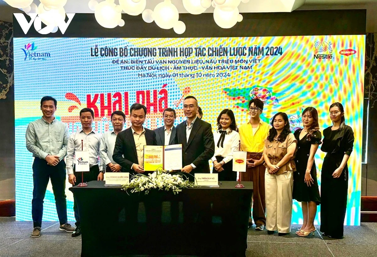 Công bố chương trình hợp tác “Khai phá nguyên liệu vàng, vang danh ẩm thực Việt”.