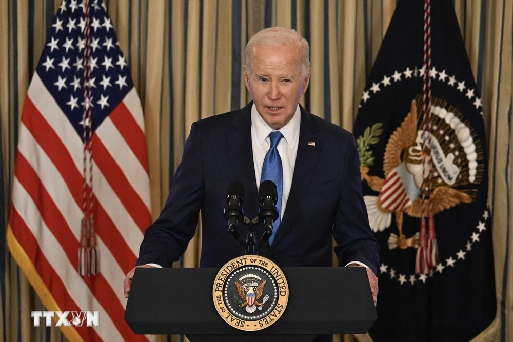Tổng thống Mỹ Joe Biden phát biểu tại Nhà Trắng.
