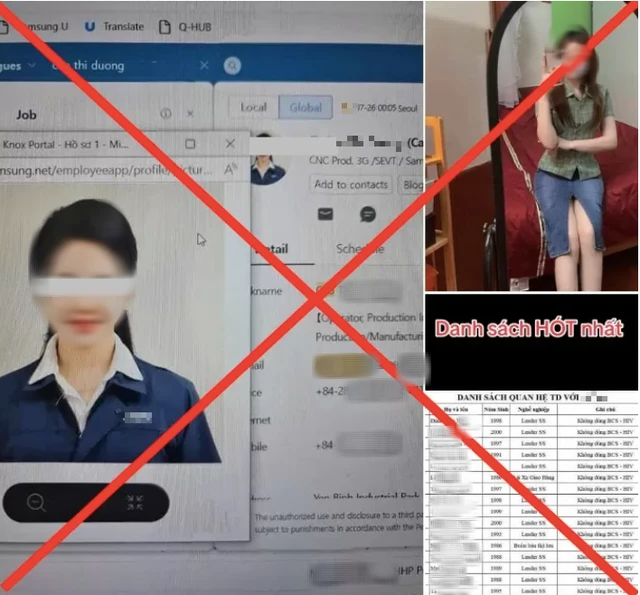 Thông tin nữ nhân viên chưa kiểm chứng được đăng tải trên mạng xã hội.