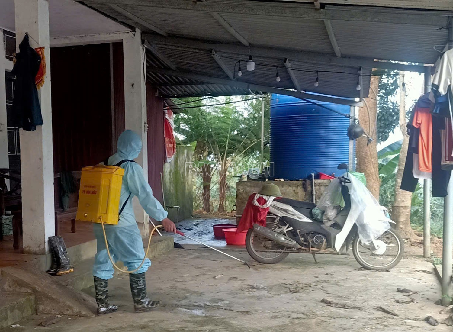 Các địa phương phun khử khuẩn khu vực nghi có bệnh và vùng xuất hiện chó dại. baolaocai-c_z6775463847768-d2e820e45df2cae94d86171562c13116.jpg