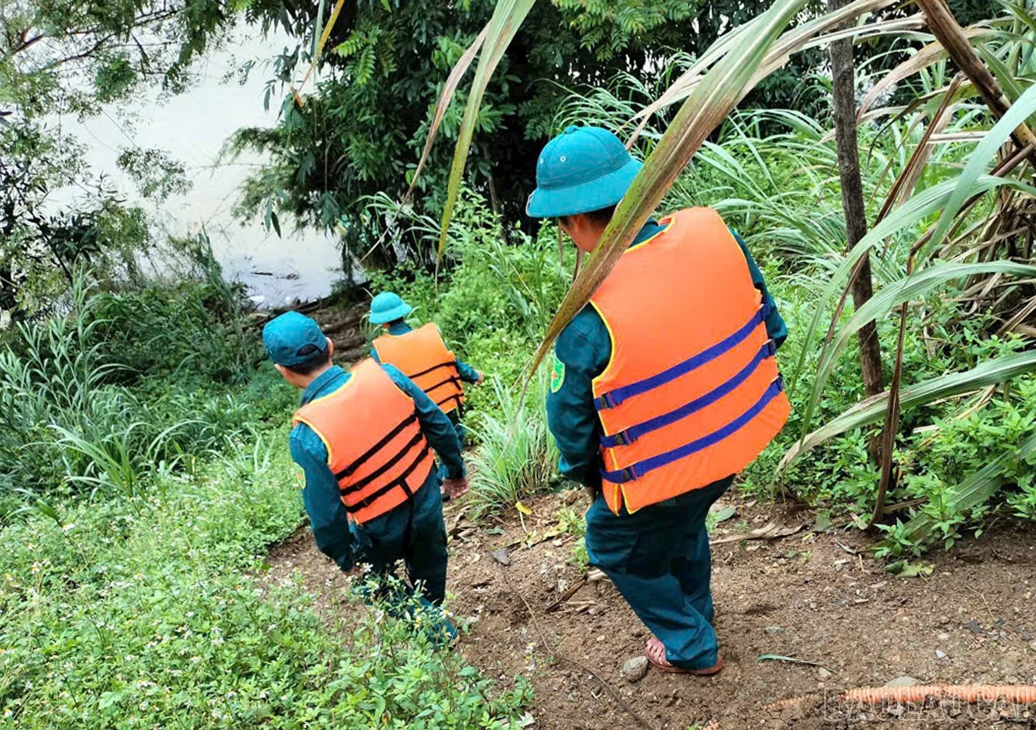 Tìm kiếm dọc bờ sông Chảy.