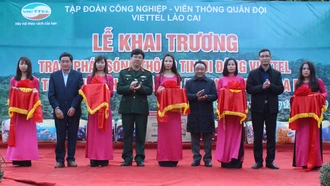 Viettel Lào Cai khai trương trạm phát sóng thông tin di động tại thôn Suối Thầu, xã Bản Khoang (Sa Pa)