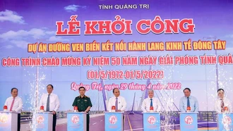 Chủ tịch nước Nguyễn Xuân Phúc phát lệnh khởi công Dự án đường ven biển kết nối Hành lang kinh tế Đông Tây