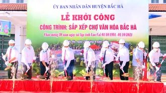 Khởi công công trình sắp xếp Chợ văn hóa Bắc Hà chào mừng 30 năm Ngày tái lập tỉnh