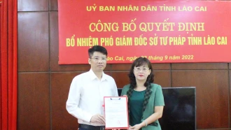 Công bố Quyết định bổ nhiệm Phó Giám đốc Sở Tư pháp