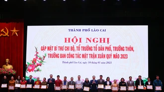 Thành phố Lào Cai gặp mặt bí thư chi bộ, tổ trưởng tổ dân phố, trưởng thôn, trưởng ban công tác mặt trận