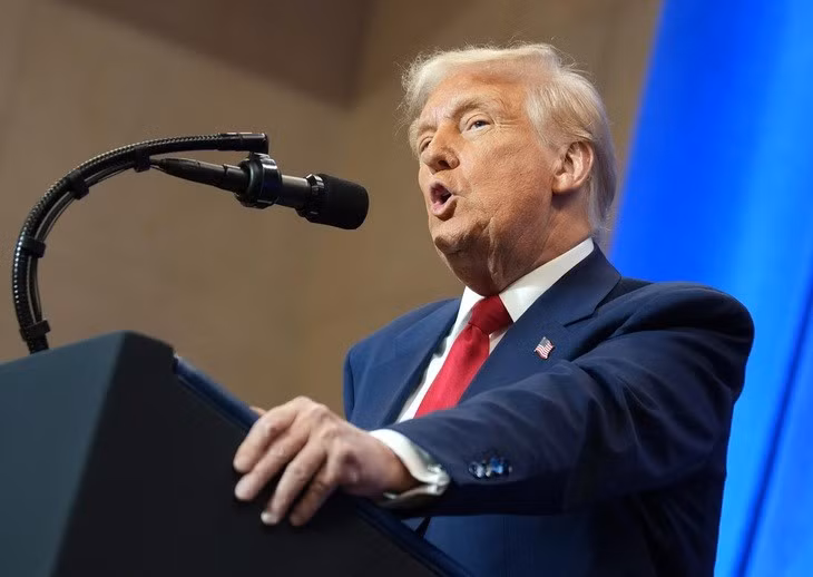 Tổng thống Donald Trump phát biểu trong một sự kiện tại thủ đô Washington (Mỹ) ngày 14/3.