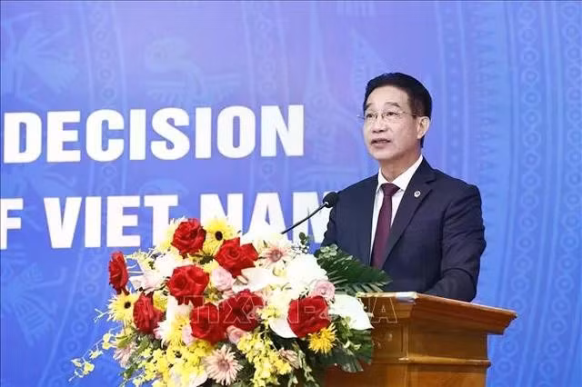 Ông Phạm Thanh Hà, Phó chủ nhiệm Văn phòng Chủ tịch nước phát biểu tại buổi họp báo.