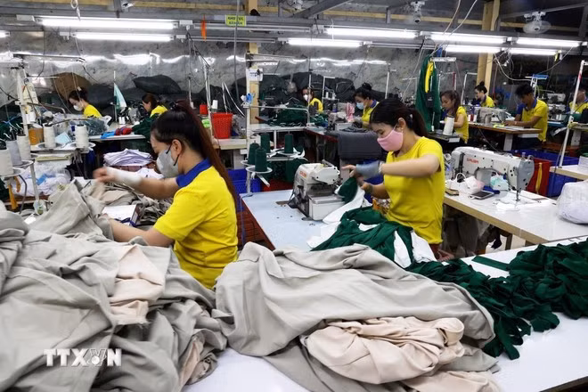Xưởng gia công hàng dệt may xuất khẩu.