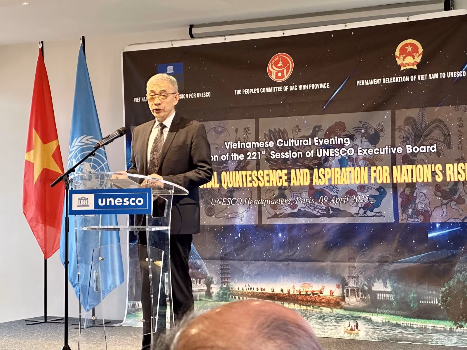Ông Xing Qu, Phó Tổng Giám đốc UNESCO phát biểu tại sự kiện.