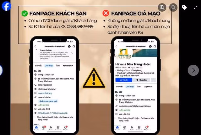 Thông báo về Fanpage giả mạo của khách sạn Havana Nha Trang.