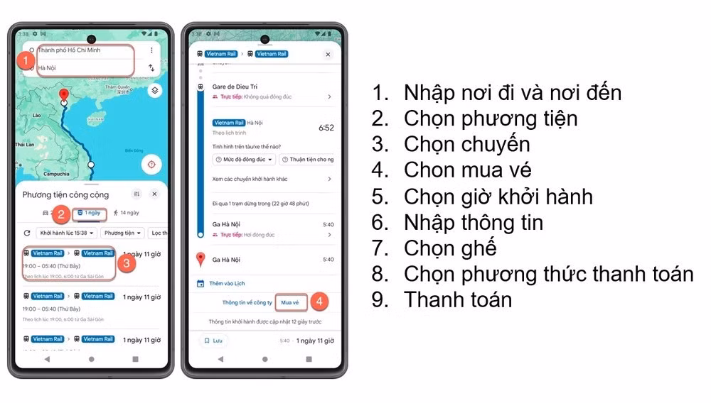 Ngành Đường sắt triển khai mở bán vé tàu hỏa qua bản đồ trực tuyến.