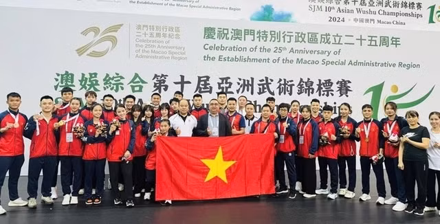 Đội tuyển Wushu Việt Nam đứng hạng 4 chung cuộc (Ảnh: BHL)