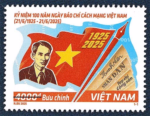 Bộ tem bưu chính “Kỷ niệm 100 năm Ngày Báo chí cách mạng Việt Nam (1925-2025)”