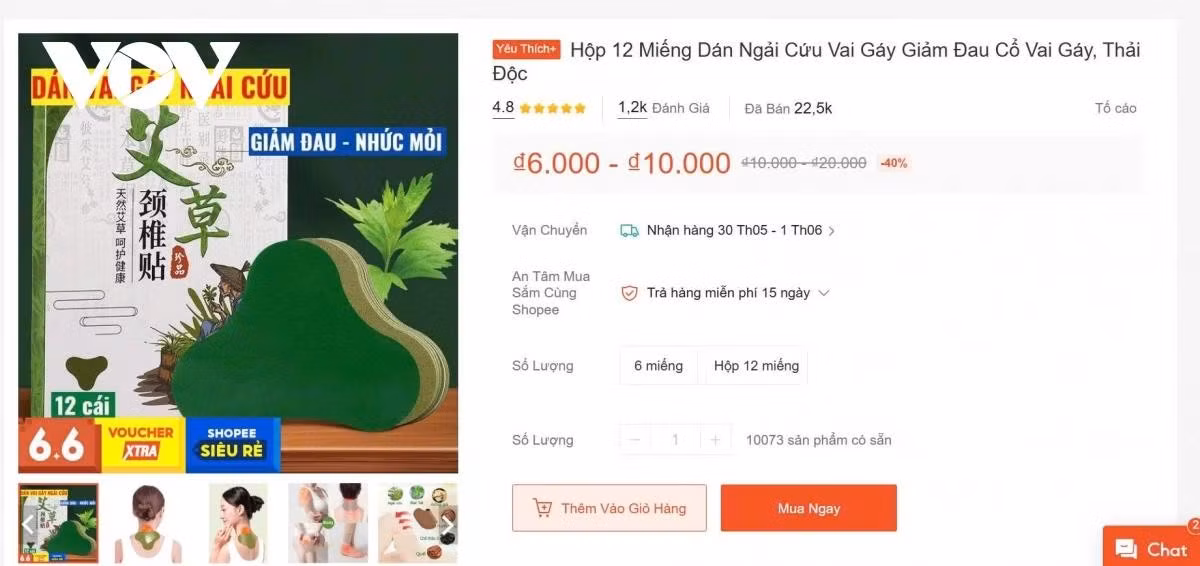 Miếng dán của doanh nghiệp Trung Quốc giá chưa tới một nửa hàng Việt.