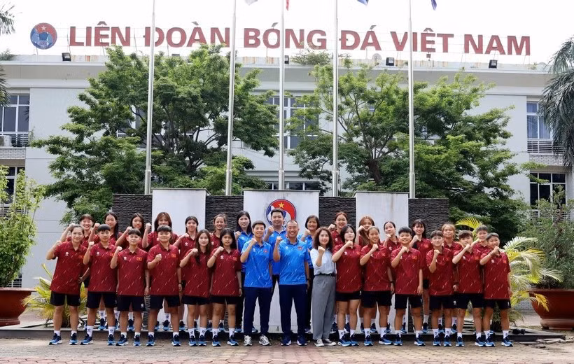Các thành viên đội tuyển U20 nữ Việt Nam.