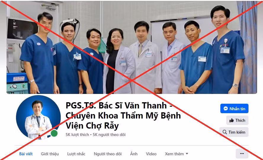 Bệnh viện Chợ Rẫy khẳng định, khoa Tạo hình thẩm mỹ Bệnh viện Chợ Rẫy không có bác sĩ Trưởng khoa nào tên PGS TS BS Văn Thanh.