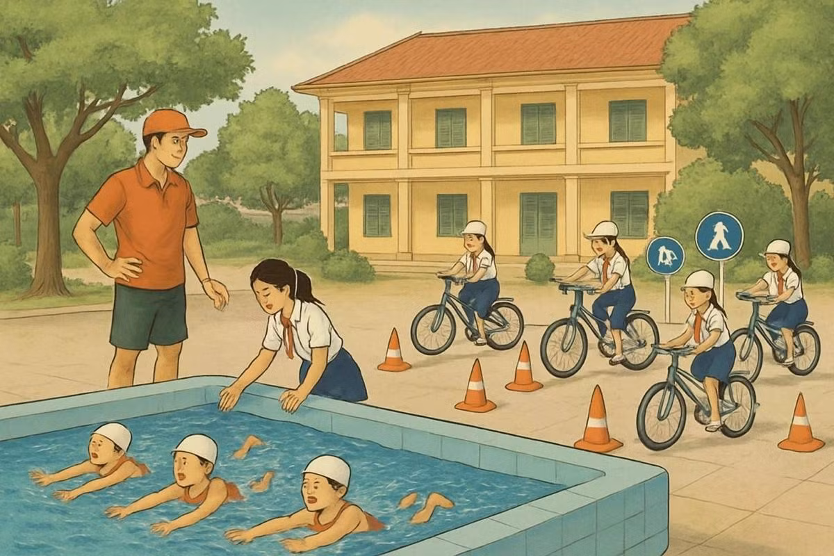 Giáo dục kỹ năng sống giúp học sinh học cách bảo vệ bản thân an toàn trong mùa hè (Ảnh minh họa).