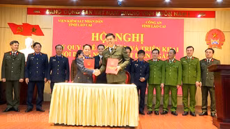 Công an tỉnh và Viện Kiểm sát nhân dân tỉnh Lào Cai ký quy chế phối hợp
