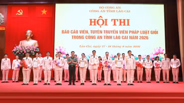 Bế mạc Hội thi Báo cáo viên, tuyên truyền viên pháp luật giỏi trong Công an tỉnh Lào Cai, năm 2026