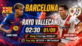Barcelona vs Rayo Vallecano 2h30 ngày 1/9: Link xem trực tiếp và nhận định