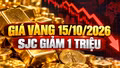 Giá vàng hôm nay 15/10: Vàng thế giới lao dốc, SJC giảm mạnh theo