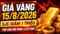 Giá vàng hôm nay 15/8: SJC, BTMC, DOJI, PNJ giảm, vàng thế giới tăng