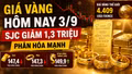Giá vàng sáng nay 3/9/2026: SJC giảm mạnh 1,3 triệu đồng/lượng