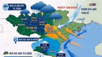 Dự báo thời tiết ngày 9/6